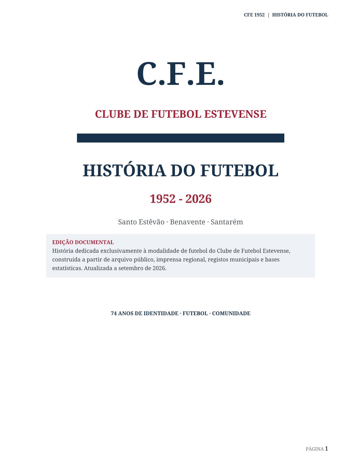 Capa do levantamento histórico do CFE